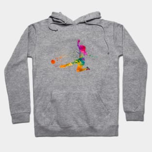 Woman footballer in watercolor Hoodie